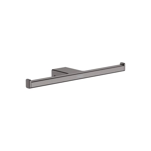 hansgrohe AddStoris - Toilettenpapierhalter doppelt, Klopapierhalter für Wandmontage, Klorollenhalter, verdeckte Befestigung, Badezimmer Zubehör, Brushed Black Chrome, 41748340 von hansgrohe