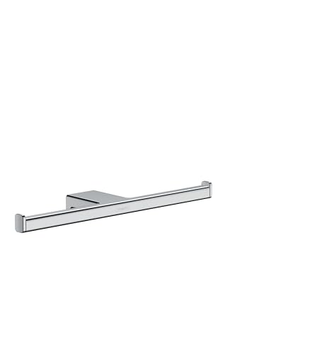 hansgrohe AddStoris - Toilettenpapierhalter doppelt, Klopapierhalter für Wandmontage, Klorollenhalter, verdeckte Befestigung, Badezimmer Zubehör, Chrom, 41748000 von hansgrohe