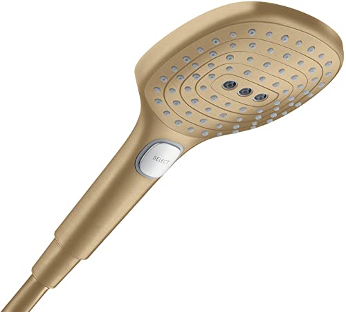 hansgrohe Duschkopf Raindance Select E, Handbrause 120mm, 3 Strahlarten, Brushed Bronze von hansgrohe