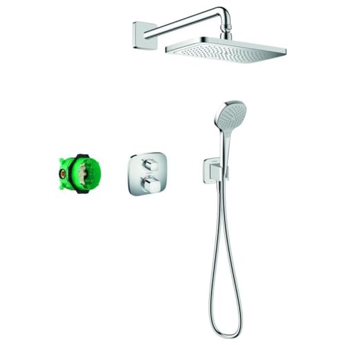 hansgrohe Duschset Croma E 280 Unterputz (6 in 1), Duschsystem mit Kopfbrause, Duschthermostat, Duschkopf, Duschschlauch inkl. Grundkörper und Halterungen, Chrom von hansgrohe