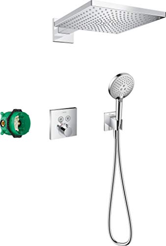 hansgrohe Duschset Raindance E 300 Unterputz (6 in 1), Duschsystem mit Kopfbrause, Duschthermostat, Duschkopf, Duschschlauch inkl. Grundkörper und Halterungen, Chrom von hansgrohe