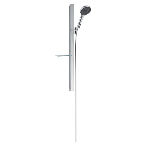 hansgrohe Duschsystem Rainfinity (Duschkopf, Stange 90cm, Seifenschale, 3 Strahlarten) chrom von hansgrohe