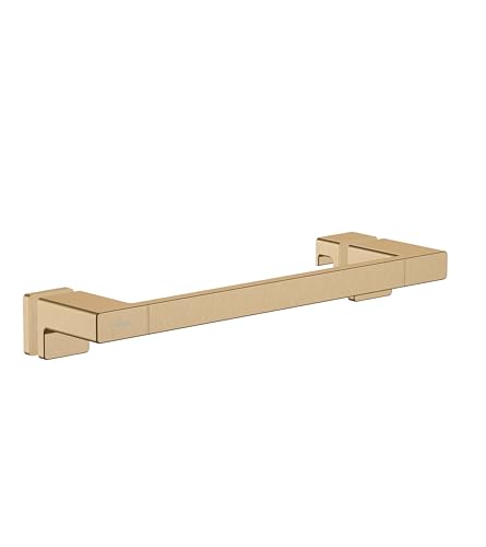 hansgrohe AddStoris - Duschtürgriff, Haltegriff Dusche, Handtuchhalter, Badetuchhalter, verdeckte Befestigung, Badezimmer Zubehör, Brushed Bronze, 41759140 von hansgrohe