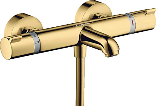 hansgrohe Ecostat Aufputz Wannenthermostat, für 2 Funktionen, Polished Gold Optic von hansgrohe