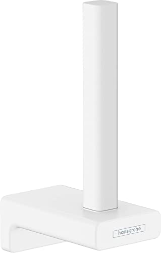 hansgrohe AddStoris - Ersatzpapierrollenhalter, Toilettenpapierhalter für Wandmontage, Klopapierhalter, verdeckte Befestigung, Badezimmer Zubehör, Mattweiß, 41756700 von hansgrohe