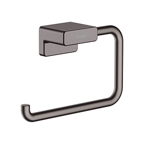 hansgrohe AddStoris - Handtuchring, Handtuchhalter für Wandmontage, verdeckte Befestigung, Badezimmer Zubehör, Brushed Black Chrome, 41754340 von hansgrohe