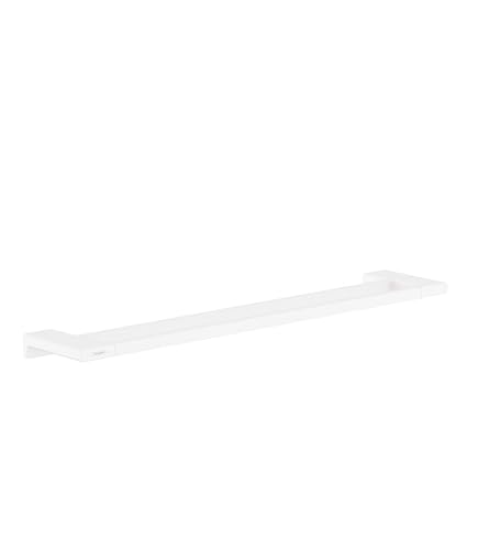 hansgrohe AddStoris - Doppelbadetuchhalter, Badetuchhalter für Wandmontage, Handtuchhalter, verdeckte Befestigung, Badezimmer Zubehör, Mattweiß, 41743700 von hansgrohe