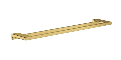 hansgrohe AddStoris - Doppelbadetuchhalter, Badetuchhalter für Wandmontage, Handtuchhalter, verdeckte Befestigung, Badezimmer Zubehör, Polished Gold Optic, 41743990 von hansgrohe