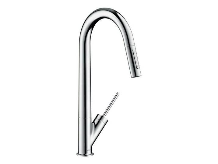 hansgrohe Küchenarmatur Axor Starck 270 Einhebel-Küchenmischer mit Ausziehbrause, Edelstahl Finish von Hansgrohe