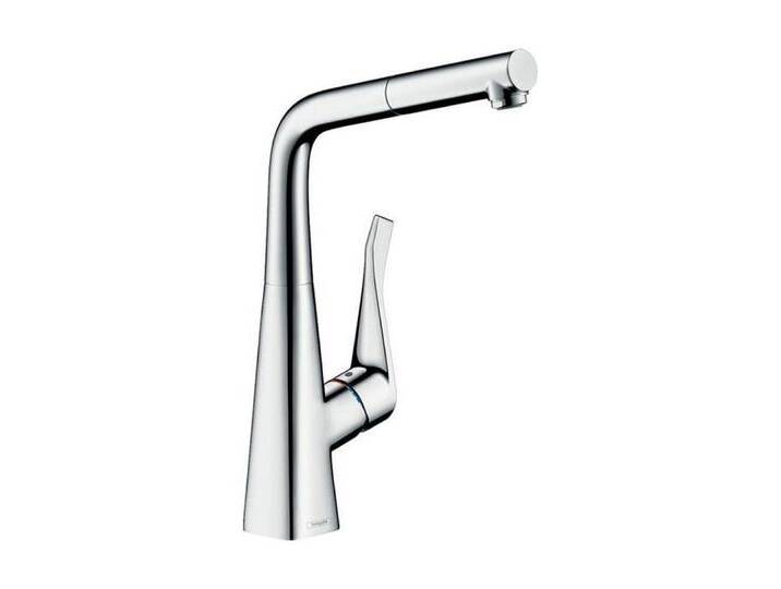 hansgrohe Küchenarmatur Küchenarmatur 320 Metris M71, ausziehbarer Auslauf, Chrom, Chrom von Hansgrohe