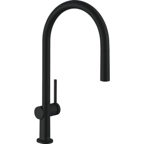 hansgrohe Küchenarmatur Talis M54 (Wasserhahn Küche mit Schlauchbox, 360° schwenkbar, ausziehbarer Auslauf, hoher Komfort-Auslauf 210mm, Standardanschlüsse) Schwarz von hansgrohe