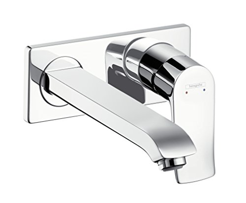 hansgrohe Wasserhahn Metris Unterputz (wassersparende Armatur mit Auslauf Länge 165mm, Wandmontage) Chrom von hansgrohe