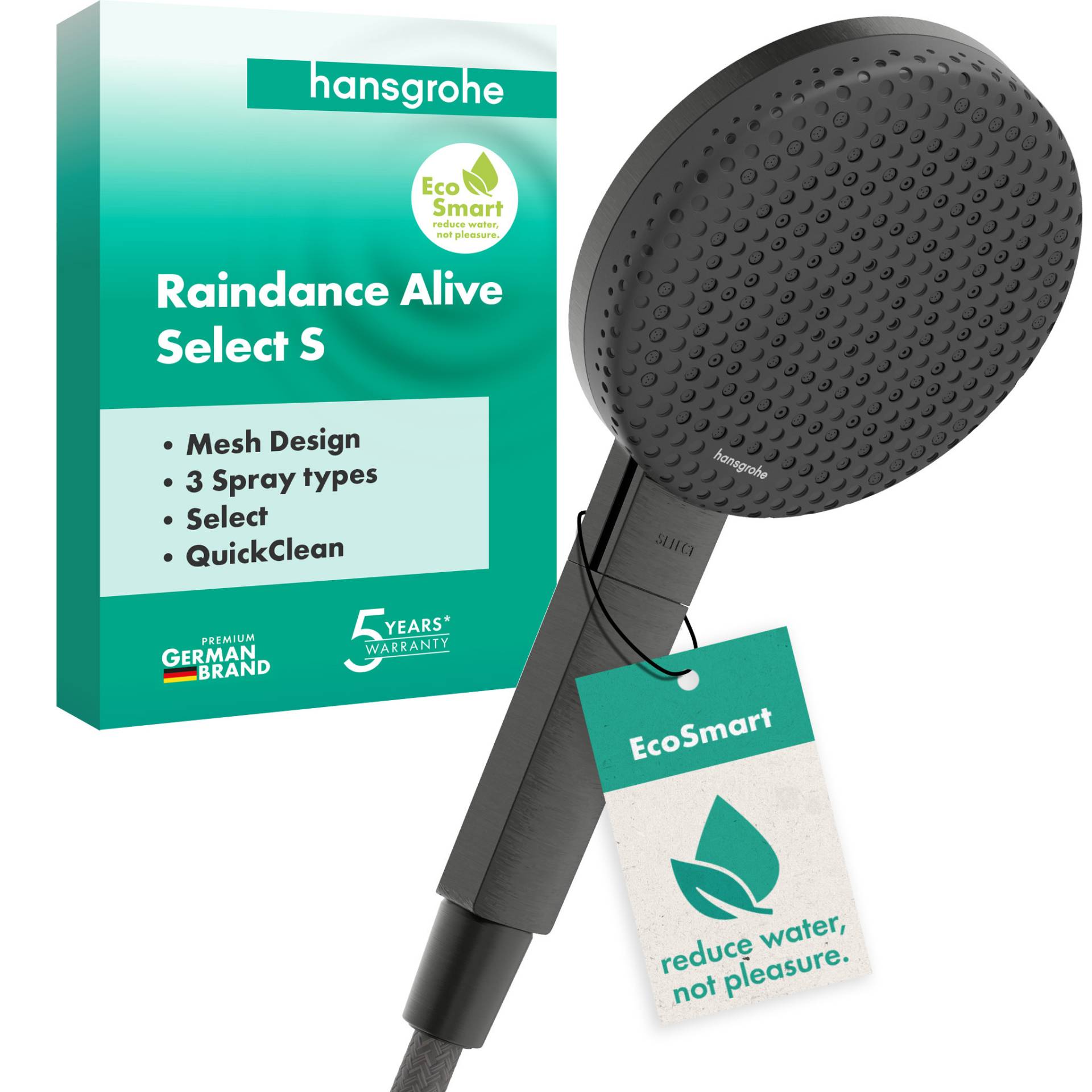 hansgrohe Raindance Alive Select S Handbrause 125 3jet EcoSmart, 24511340 hansgrohe Raindance Alive Select S Handbrause 125 3jet EcoSmart, 24511340 von Hansgrohe