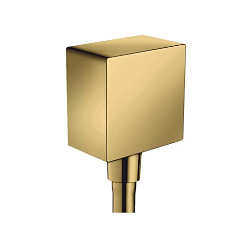 hansgrohe Schlauchanschluss FixFit Square, Wandanschluss mit Rückflussverhinderer, Polished Gold Optic, 41,00 von hansgrohe