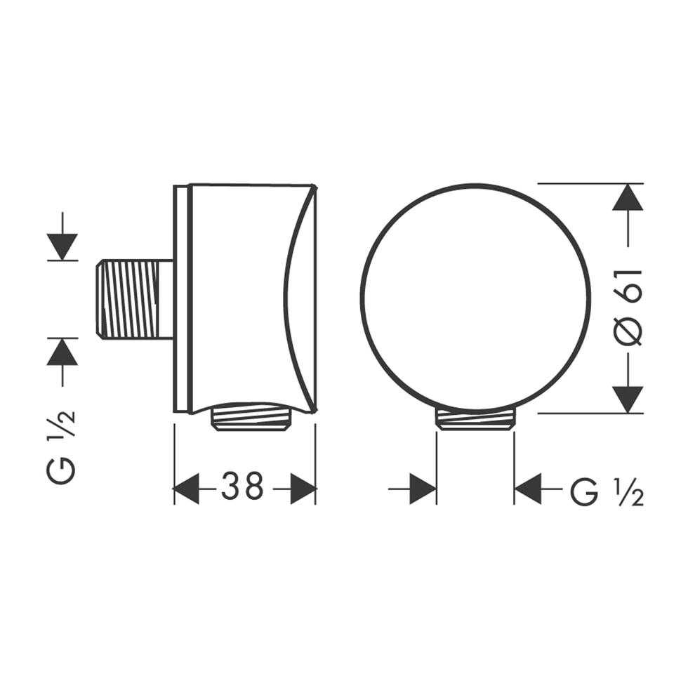 hansgrohe Schlauchanschluß Fixfit S DN15 chrom mit Rückflussverhinderer 27456000 von Hansgrohe