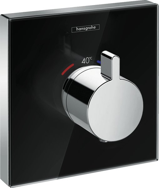 hansgrohe Shower Tablet ShowerSelect Glas Thermostat HighFlow, Unterputz, Farbe: chrom/schwarz von Hansgrohe