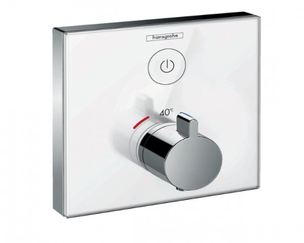 hansgrohe ShowerTablet ShowerSelect Glas Thermostat, Unterputz, 1 Verbraucher, Farbe: chrom/schwarz von Hansgrohe