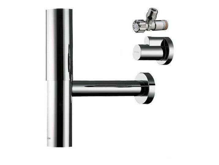 hansgrohe Siphon Axor Flowstar, Designsiphon mit zwei Eckventilen und Schubern, Brushed Bronze von Hansgrohe