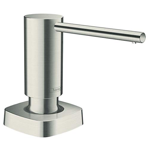 hansgrohe Spülmittel-/ Lotionspender Küchenzubehör (Accessoire, eckig) Edelstahl Finish von hansgrohe