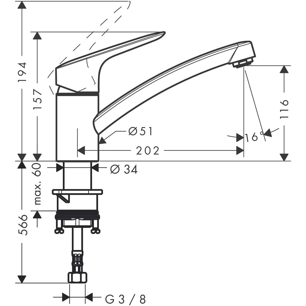 hansgrohe Spültischmischer 120 Logis M31 1jet chrom 71830000 von Hansgrohe