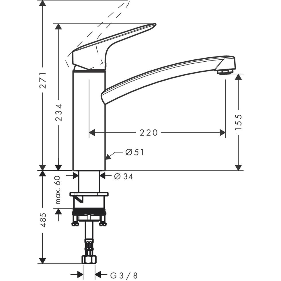 hansgrohe Spültischmischer 160 Logis M31 1jet chrom 71832000 von Hansgrohe