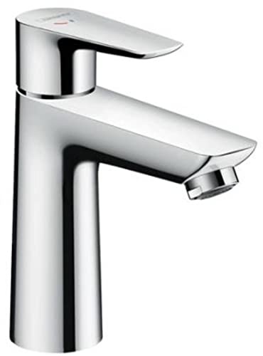 hansgrohe Waschtischarmatur Talis E, Wasserhahn Bad mit Auslaufhöhe 110mm, ohne Ablaufgarnitur, Badarmatur energiesparend (CoolStart) und wassersparend (EcoSmart), Chrom von hansgrohe