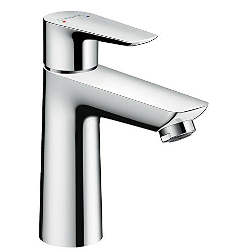 hansgrohe Waschtischarmatur Talis E, Wasserhahn Bad mit Auslauf Höhe 110 mm, mit Zugstange, Badarmatur wassersparend, Chrom von hansgrohe