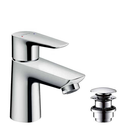 hansgrohe Wasserhahn Talis E (Armatur mit Auslauf Höhe 80mm und Push-Open Ablaufgarnitur) Chrom von Hansgrohe