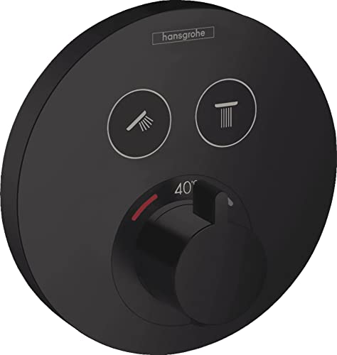 hansgrohe Unterputz Thermostat ShowerSelect S, für 2 Funktionen, Mattschwarz von hansgrohe