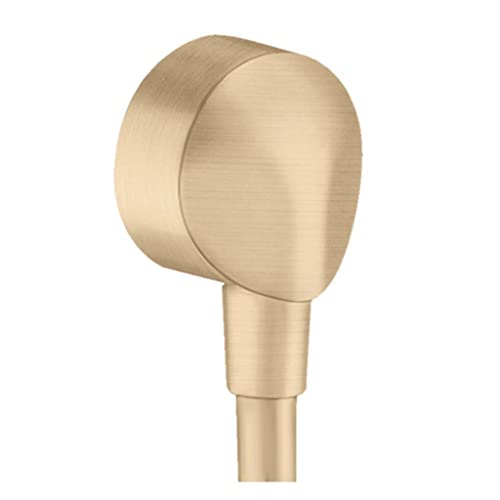 hansgrohe Wandanschluss FixFit E, Schlauchanschluss, ohne Rückflussverhinderer, Anschlusswinkel aus Metall, Brushed Bronze von hansgrohe