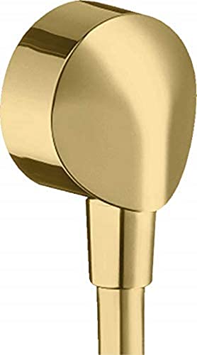 hansgrohe Wandanschluss FixFit E, Schlauchanschluss, ohne Rückflussverhinderer, Anschlusswinkel aus Metall, Polished Gold Optik von hansgrohe