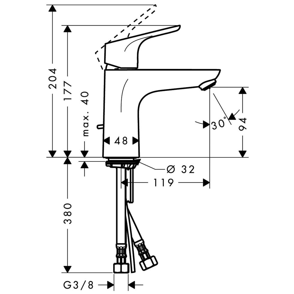 hansgrohe Waschtischmischer 100 Focus chrom 31607000 von Hansgrohe