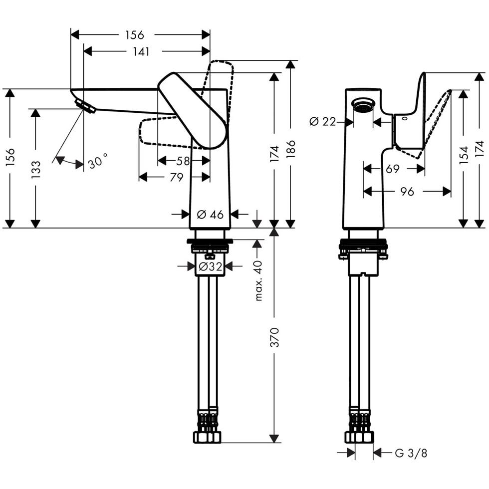 hansgrohe Waschtischmischer 150 Talis E ohne Ablaufgarnitur chrom 71755000 von Hansgrohe