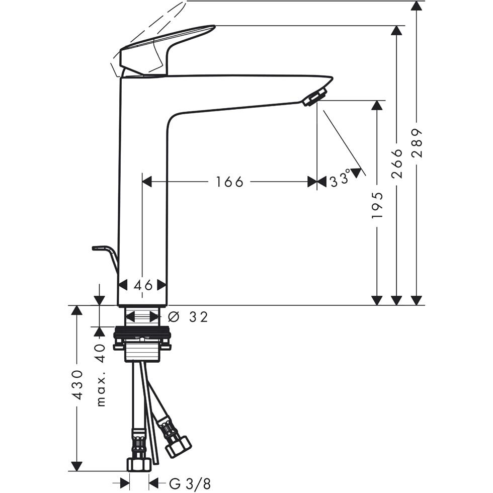 hansgrohe Waschtischmischer 190 Logis chrom 71090000 von Hansgrohe