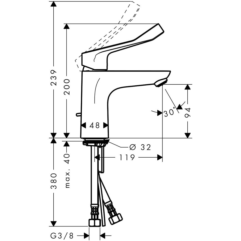 hansgrohe Waschtischmischer Focus Care 100 chrom 31911000 von Hansgrohe