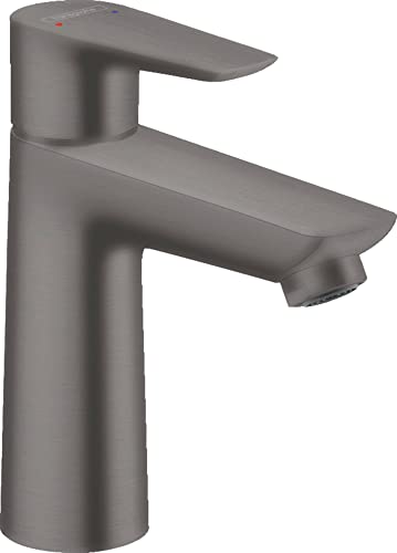 hansgrohe Wasserhahn Talis E (Armatur mit Auslaufhöhe 110mm), Einhebel-Waschtischmischer ohne Ablaufgarnitur, Black Chrome von hansgrohe