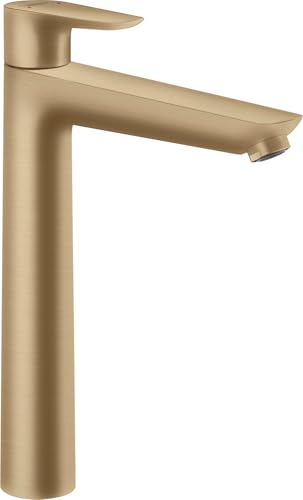 hansgrohe Talis E - Waschtischarmatur mit Zugstangen-Ablauf, Wasserhahn Bad mit Auslauf Höhe 234 mm, Mischbatterie Waschbecken wassersparend (EcoSmart), Brushed Bronze, 71716140 von hansgrohe