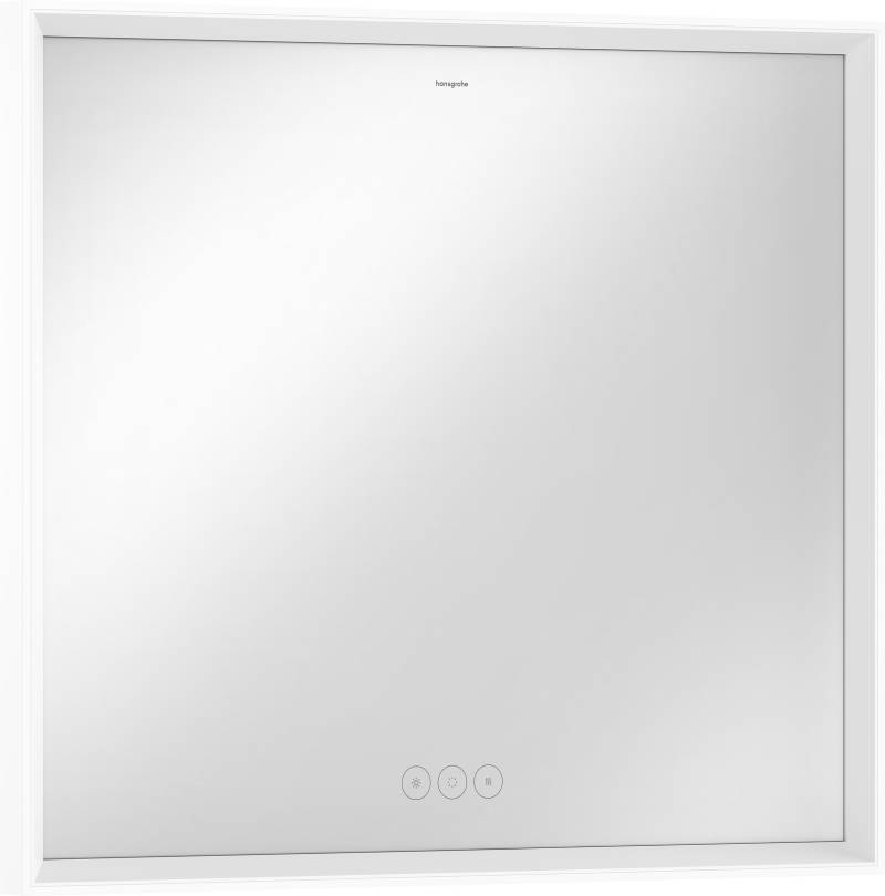 hansgrohe Xarita E Spiegel, LED-Beleuchtung mit kapazitiven Berührungssensor, 800x50x700mm, Mattweiß, Spiegelheizung, 54987700 von Hansgrohe