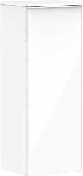 hansgrohe Xelu Q Halbhochschrank, 400x350, 1 Tür, Türanschlag links, 2 Glasfachböden, 541, Farbe: Möbel Weiß Hochglanz/Griff Mattweiß von Hansgrohe