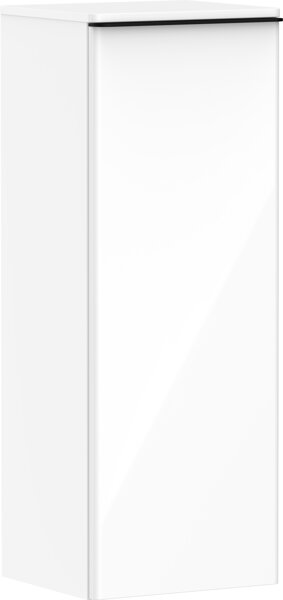 hansgrohe Xelu Q Halbhochschrank, 400x350, 1 Tür, Türanschlag rechts, 2 Glasfachböden, 5413, Farbe: Möbel Weiß Hochglanz/Griff Mattschwarz von Hansgrohe