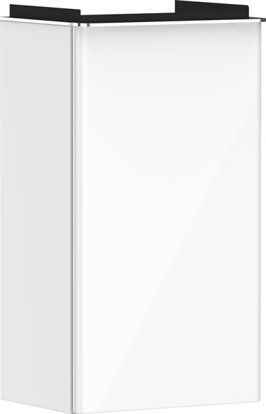 hansgrohe Xelu Q Waschtischunterschrank, 340x245, für Handwaschbecken, 1 Tür, Türanschlag links, 5401, Farbe: Möbel Nussbaum Dunkel/Griff Mattschwarz von Hansgrohe