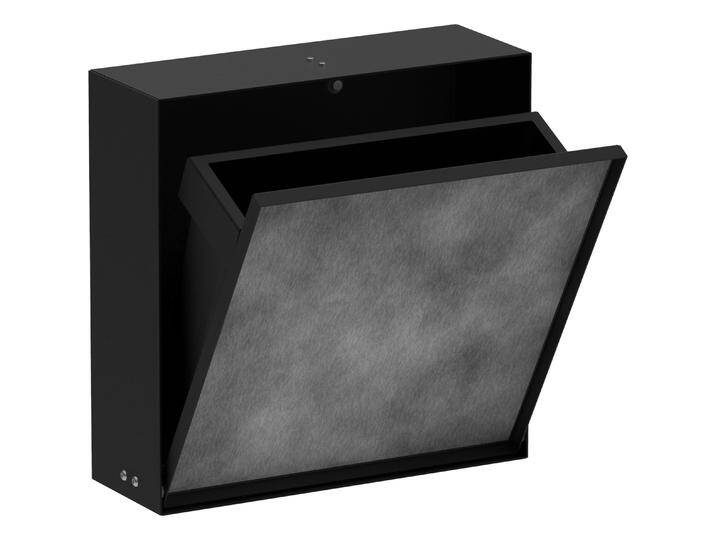 hansgrohe XtraStoris Rock Abfalleimer, Einbau, befliesbare Tür, 390x100x390mm, 4 Liter Inhalt, 5608, Abfalleimer, Schwarz von Hansgrohe