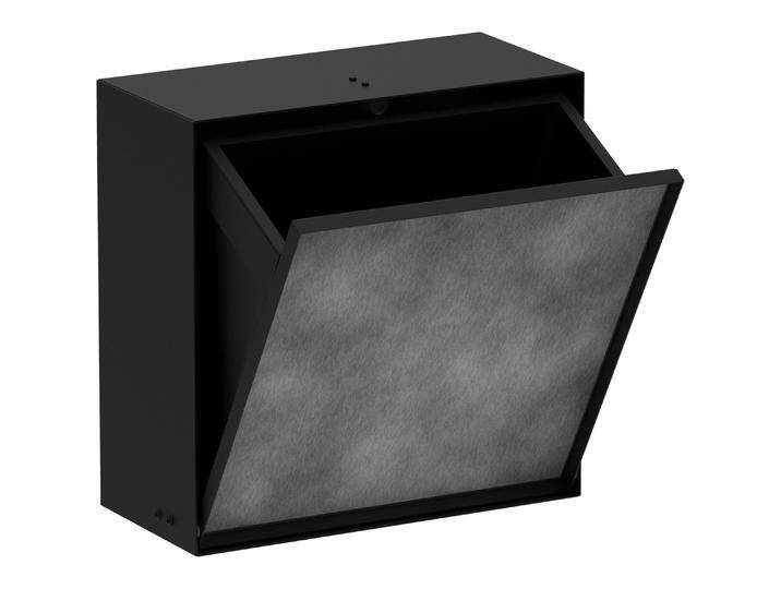 hansgrohe XtraStoris Rock Abfalleimer, Einbau, befliesbare Tür, 390x140x390mm, 6 Liter Inhalt, 5609, Abfalleimer, Schwarz von Hansgrohe