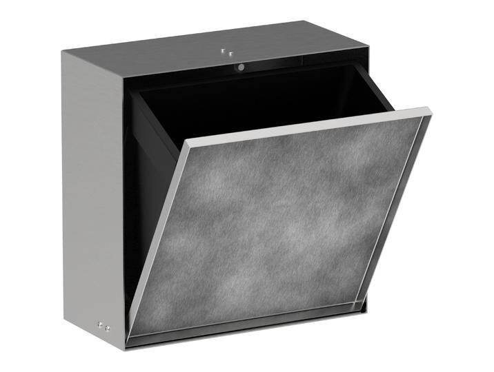 hansgrohe XtraStoris Rock Abfalleimer, Einbau, befliesbare Tür, 390x140x390mm, 6 Liter Inhalt, 5609, Abfalleimer, Silber von Hansgrohe