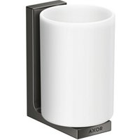 hansgrohe Zahnputzbecher Axor Uni. Rectangular Glas, Wandmontage, polished black chrome von Hansgrohe