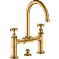hansgrohe Zwei-Griff-Waschtischarmatur 220 Axor Montreux A 175mm, m Kreuz, ZugstAblGar, brush. br von Hansgrohe
