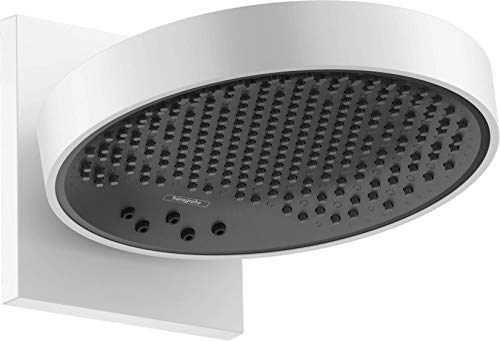 hansgrohe wassersparender Duschkopf Regendusche Rainfinity (250mm, rund, 3 Strahlarten, Wandmontage) Mattweiß von hansgrohe