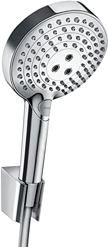 hansgrohe wassersparendes Duschsystem Raindance Select PowderRain Regendusche (Duschkopf, Schlauch, Halter, 3 Strahlarten) Chrom von hansgrohe