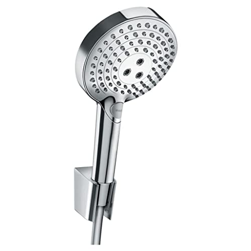 hansgrohe wassersparendes Duschsystem Raindance Select PowderRain Regendusche (Duschkopf, Schlauch, Halter, 3 Strahlarten) Chrom von hansgrohe