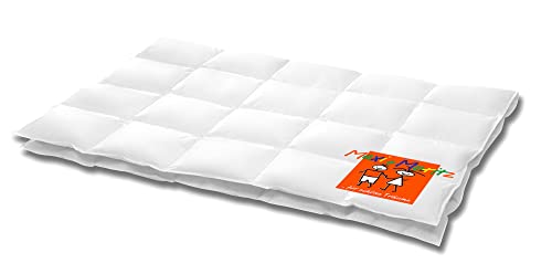 Hanskruchen® Maxi und Moritz Daunen Kinderbettdecke 135x200 cm - Sommer - Made in Germany Baby Bettdecke aus 100% Baumwolle - 90% Daunen / 10% Federn - Allergiker geeignet von Hanskruchen